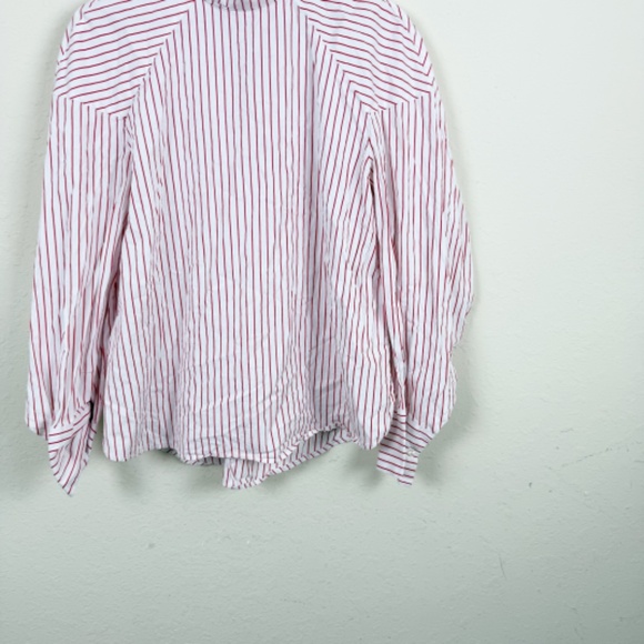 MSGM Striped Mock Neck Blouse Size 44 - Picture 3 of 8